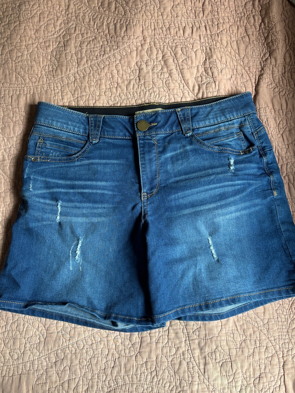 Democracy Distressed Blue Denim Shorts